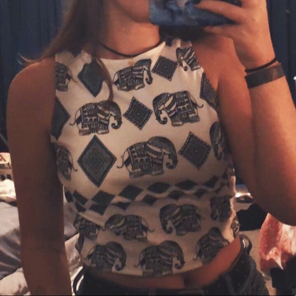 Tribal Cropped Muscle Tank